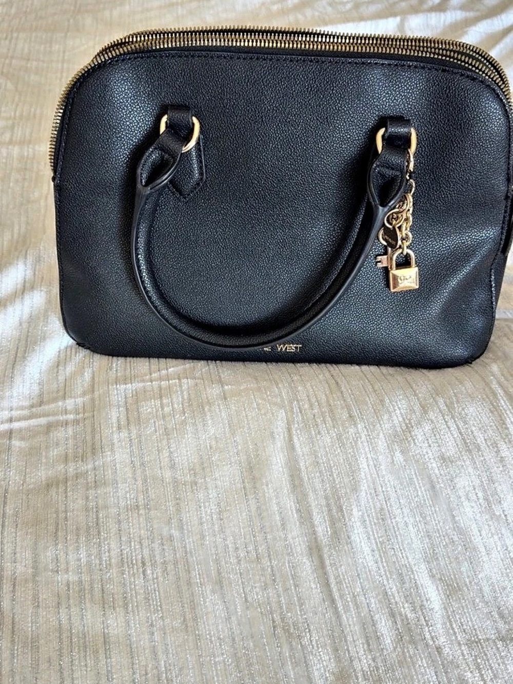 Nine West Black Faux Leather Satchel